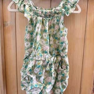 Cat & Jack Green Floral Kids Romper
